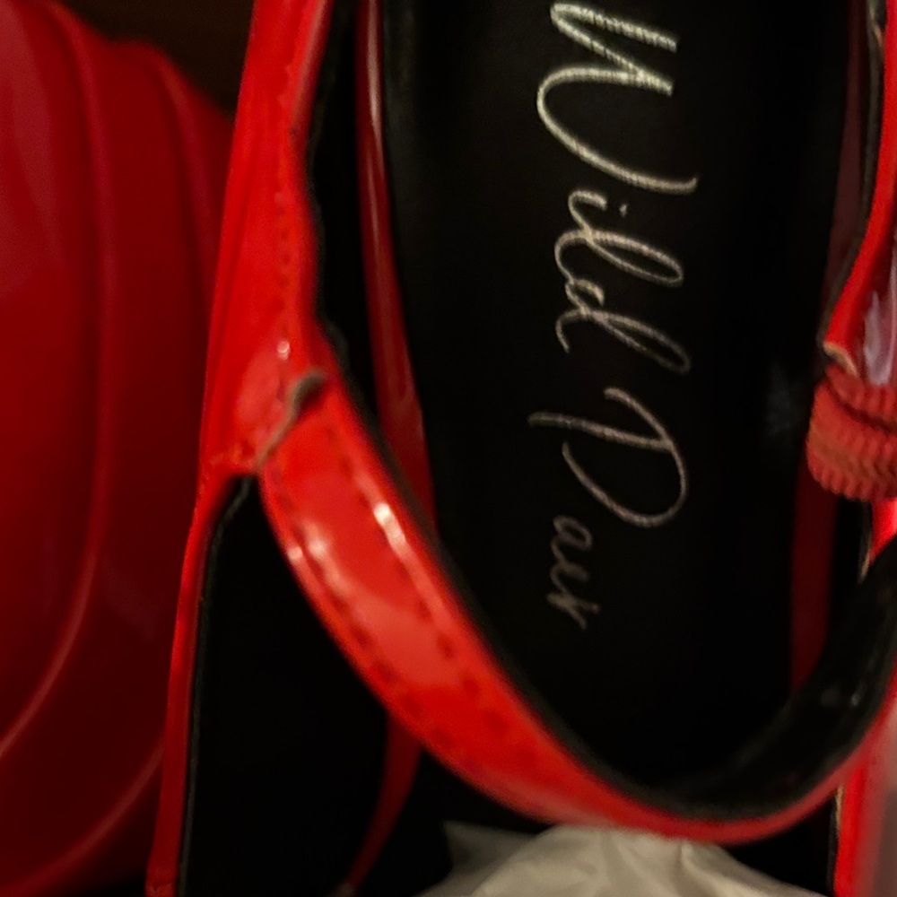 Wild Diva Bold Red Platform Heels platform 5” hee… - image 9